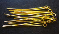 Gold - Tone Eyepins, 26mm - Pack of 100.