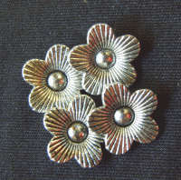 Silver Metal Flower Charms, 14mm- Pack of 5.