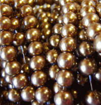 Bronze Glass Pearls, 4mm - String of +/- 200.