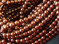 Chocolate Glass Pearls, 4mm - String of +/- 200.