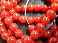 Red Smokey Glass Rounds, 12mm - Pack of 10.