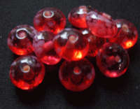 Red Indian Spotted Disc, 10mm - Pack of 10.