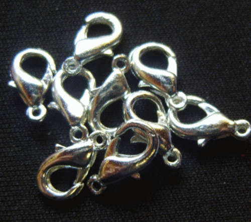 Nickle Lobster Claw, 10mm - Pack of 100.