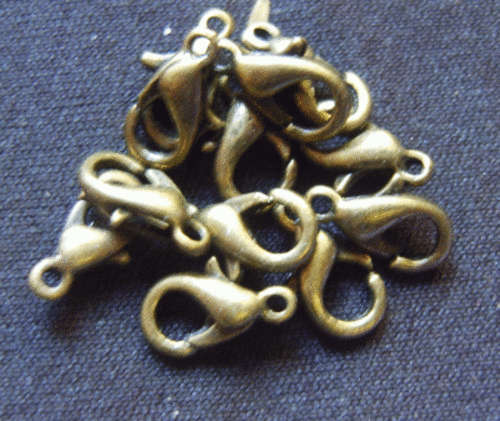 Bronze Lobster Claw, 12mm - Pack of 20.