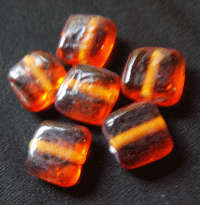 Brown Glass Square, 10mm - Pack of 10.