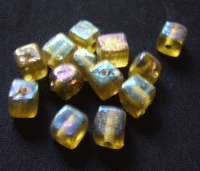 Indian Light Amber Luster Cubes, 6mm - Pack of 10.