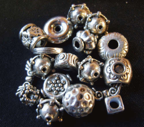 Silver Metal Spacer Mix, Medium to Small - Pack of 40g ( +/- 18 Spacers).