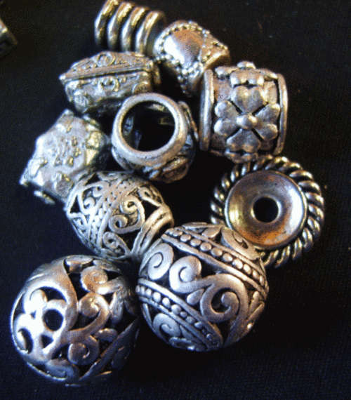 Silver Metal Spacer Mix, Large - Pack of 80g ( +/- 12 Spacers).