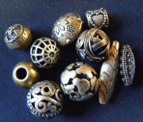 Bronze Metal Spacer Mix, Large - 200g.