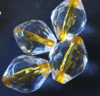 Acrylic Orange Line Through Facet, 28mm  x 20mm - Pack of 5.