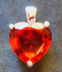 NEW!!! Red Rhinestone Heart Pendant, 22mm x 15mm - Sold Individually..