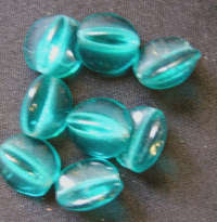 Turquoise Indian Glass Triangles, 10mm - Pack of 5.