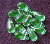REDUCED! Green Czech Teardrops - Pack of 10.
