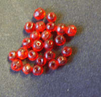 Red Soft Facet Irregular Rounds  , 4mm - Pack of 10.