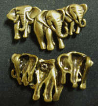 NEW :  Bronze Metal Pendant 3 Elephants, 45mm x 25mm - Sold Individually..