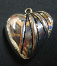 Silver Metalized Heart Pendant, 42mm - Sold Individually!