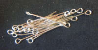 Silver - Tone Eyepins, 20mm - Pack of 50.