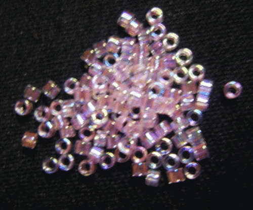 NEW : Myuki Delica Lined Pink AB 11/0 - Per Pack of 50.