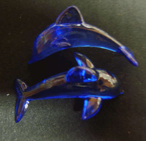 Acrylic Dolphin Beads, 50mm x 31mm - Pack of 5.