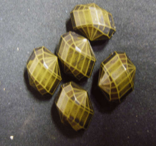 WINTER SALE! Acrylic Black/Olive Green Facet Oval, 22mm x 15mm  - Pack of 5.