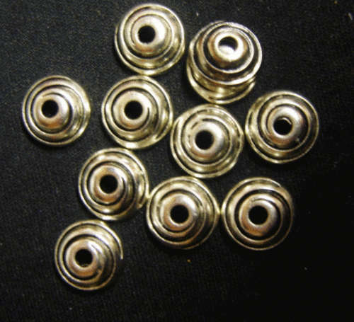 Nickle Beadcaps,11mm - Pack of 50.