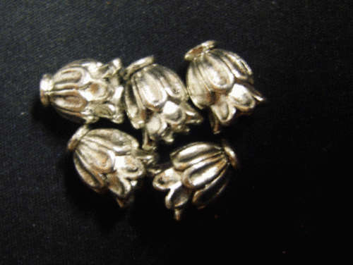 Heavy Nickle Beadcaps,13mm x 10mm - Pack of 5.