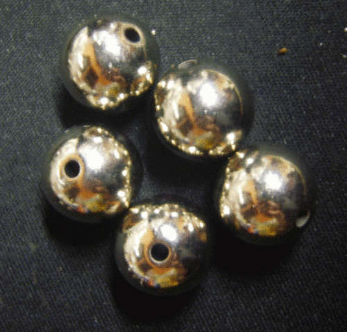 Silver Metalized Rounds, 12mm - Pack of 10