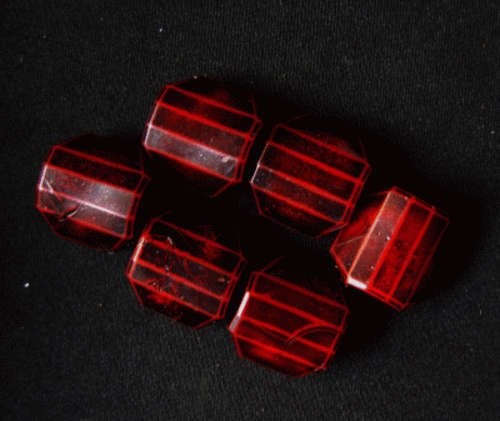 WINTER SALE! Acrylic Black/Maroon Facet Squares, 19mm x 8mm - Pack of 5.