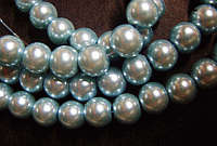 Light Blue Glass Pearls, 4mm - String of +/-200.