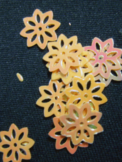 Peach Flower Sequins,8mm - Pack of 100.