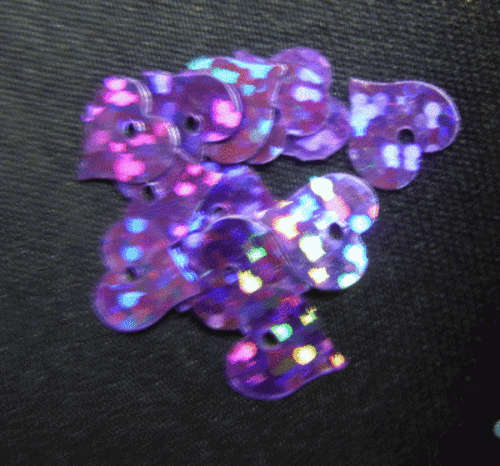 Deep Purple Heart Sequins,8mm - Pack of 100.