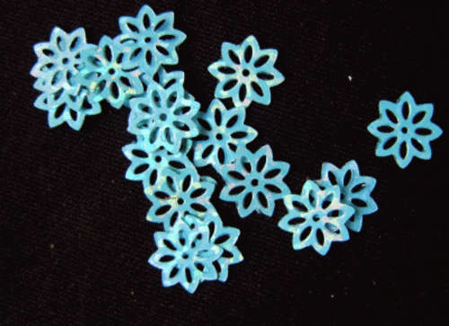 Aquamarine Flower Sequins, 10mm - Pack of 100.