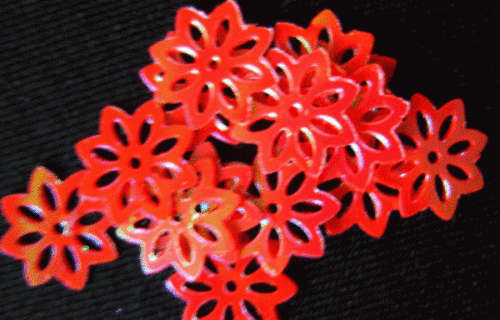 Fuschia Flower Sequins, 10mm - Pack of 100.