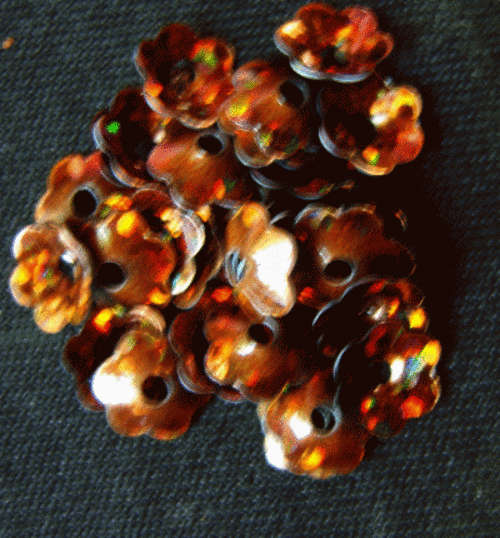 Brown Petal Sequins, 6mm - Pack of 100.