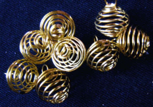 Gold Tone Bead Cage, 9mm x 9mm - Pack of 10.