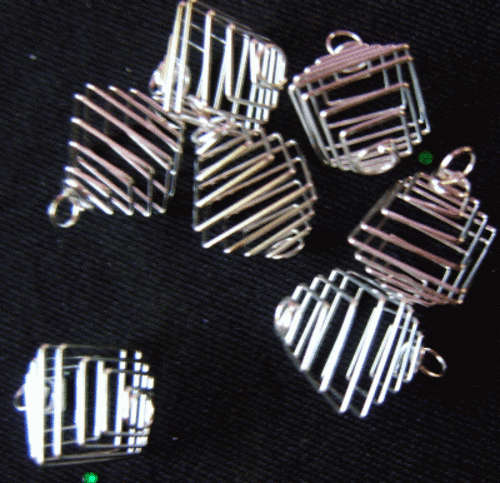Silver Tone Bead Cage, 10mm x 12mm - Pack of 10.