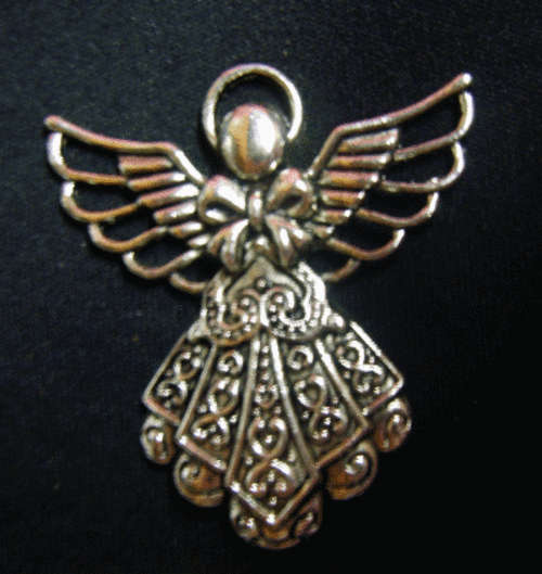 Nickle Angel Charm/Pendant, 42mm x 39mm - Sold Individually.