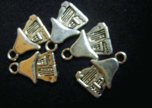 Nickle Charm House, 15mm x 10mm - Pack of 20.