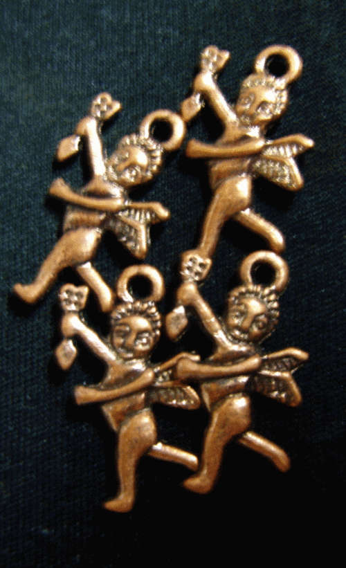 WINTER SALE! Copper Charm Cupid, 22mm x 13mm - Pack of 5.