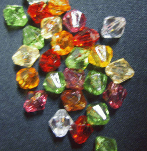 Acrylic Bicone Mix, 8mm - Pack of 50.