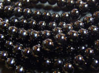 Black Glass Pearls, 4mm - Per string ( +/- 200).