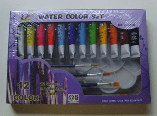 Water Paint Set, with mini palette and Brushes.