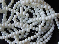 White Opaque Glass Rounds  , 6mm - Pack of 20.