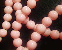 Pink Opaque Glass Rounds  , 6mm - Pack of 20.