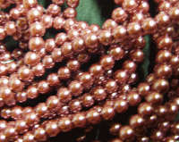 Dusky Pink Glass Pearls, 6mm - String of +/- 150.