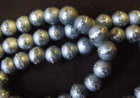 30% Off Sale!!  Grey Miracle Lined, 8mm - Per String ( +/-100 beads).