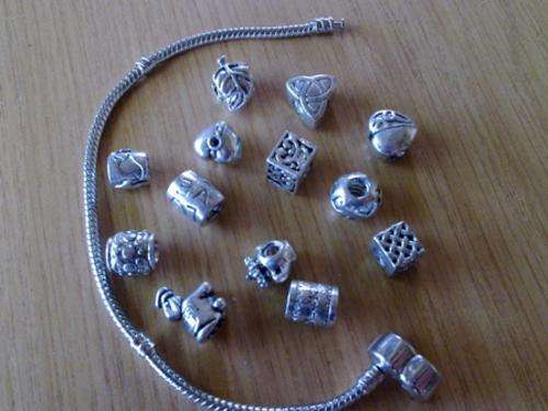 Snake chain bracelet - nickel colour to fit pandora beads