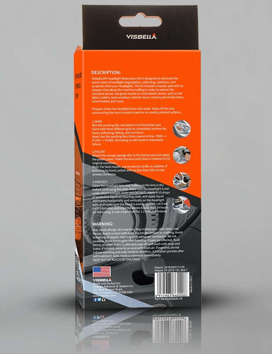 Visbella DIY Headlight Restoration Kit Auto system