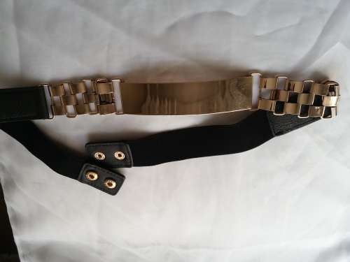 Black Belt with Metal Gold Detail - Medium