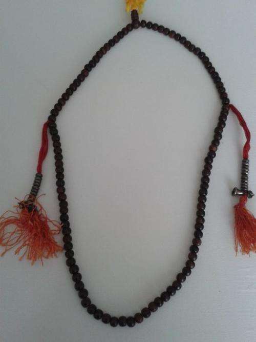 Rosary - Tibetan, Wooden beads, Red tassles